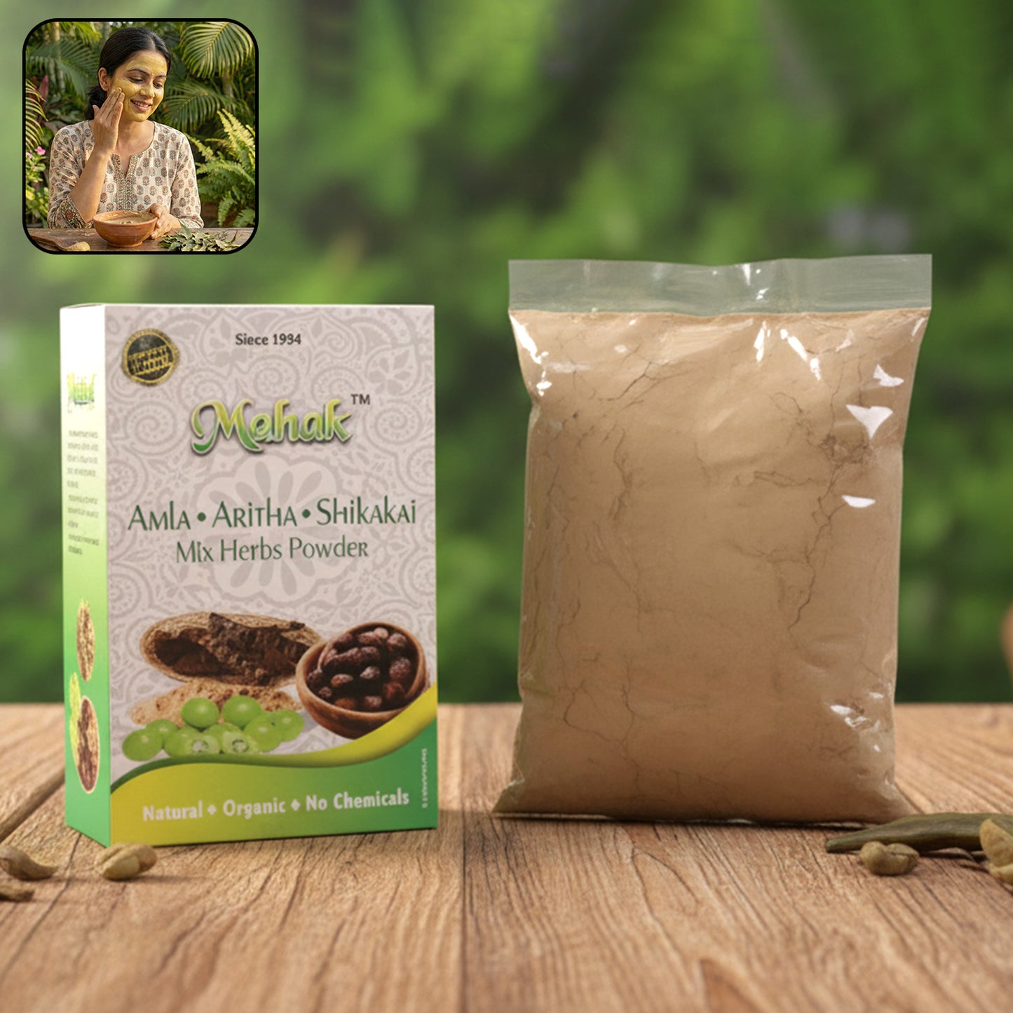 Herbal Hair and Skin Care Powder Mix - 80 Gm - Happy Price - Image 2