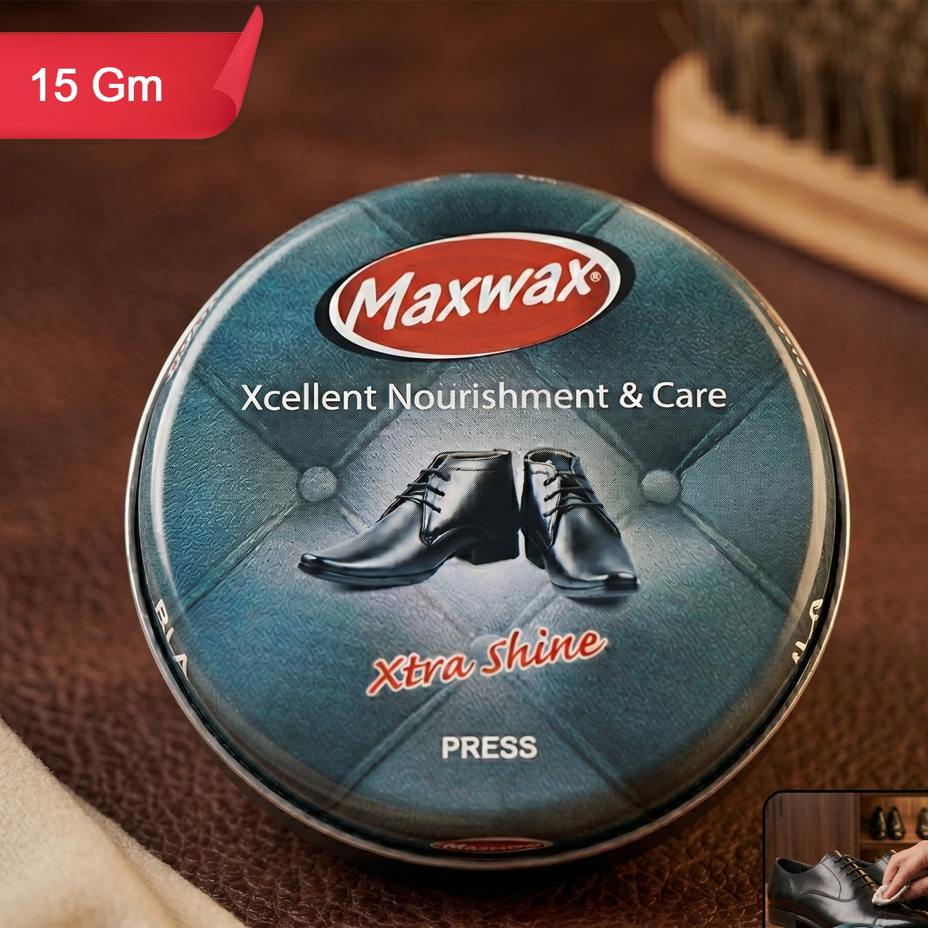 Maxwax Black Shoe Polish Cream (1 Pc 15 Gm)