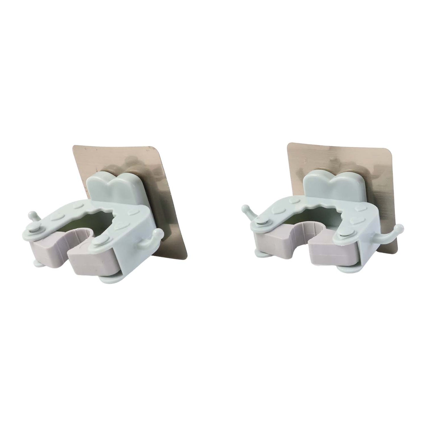 Wall Mounted Mop and Broom Holder Clips - 2 Piece Set with Adhesive Backing - Happy Price - Image 4