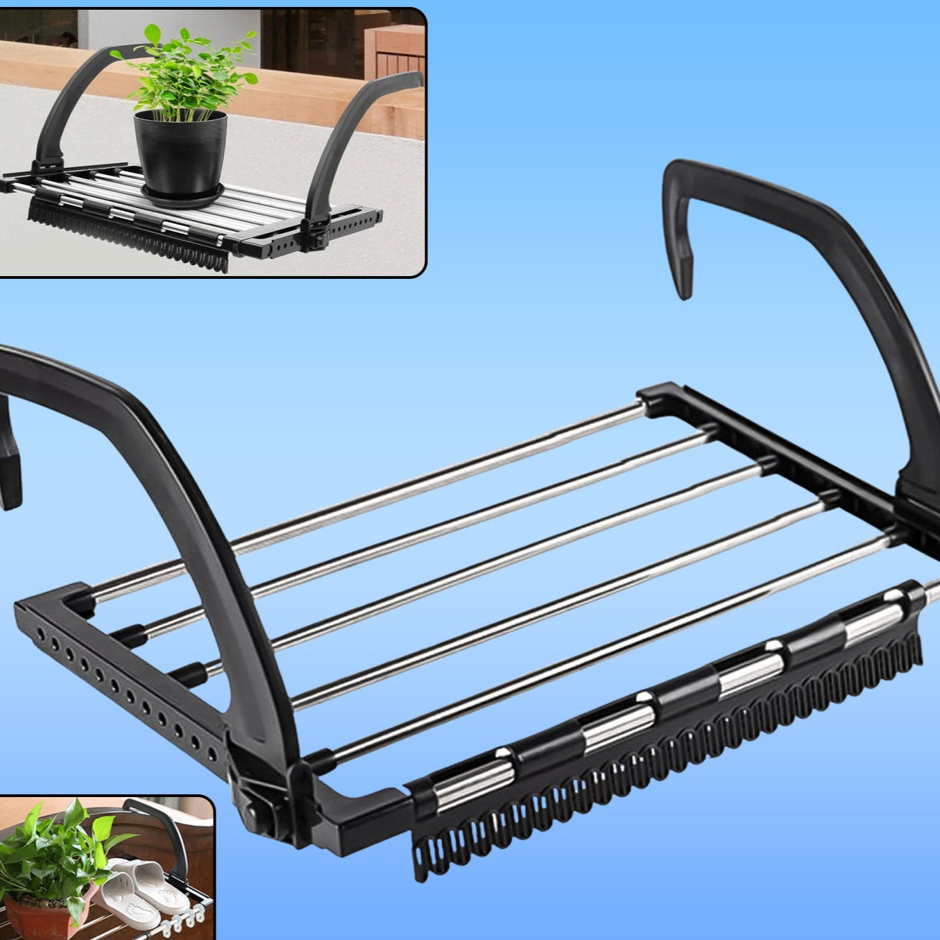 Steel Small Hanging Rack Cloth Drying Rack For Home Balcony And Window - Happy Price - Image 1
