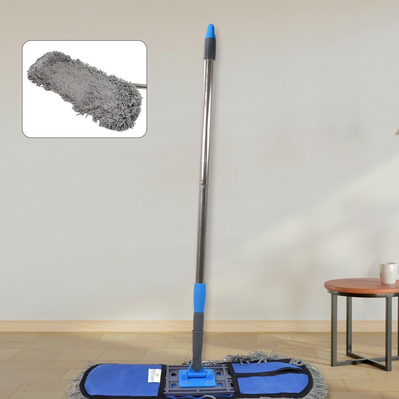 Large Cotton Pad Mop with Long Aluminium Handle for Wet & Dry Cleaning (1 Pc) - Happy Price - Image 1