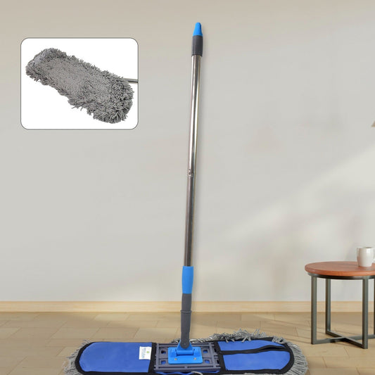 Large Cotton Pad Mop with Long Aluminium Handle for Wet & Dry Cleaning (1 Pc) - Happy Price - Image 1