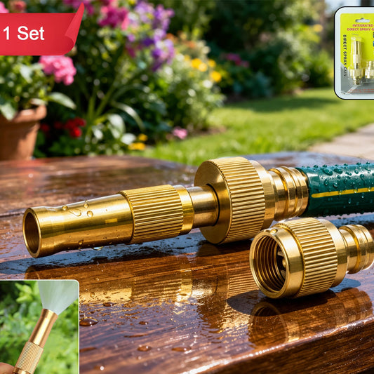 Heavy Duty Brass Garden Hose Spray Nozzle (1 Set)