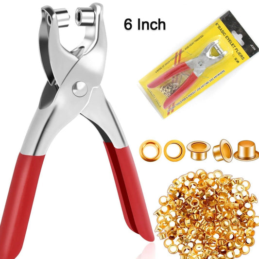 Grommet Setting Tool With 25 Pcs Gold Eyelets Grommets Steel Hole Punch Setter Kit For Leather Canvas All Fabrics Men And Women Clothes Shoes Belts Bags Crafts - Happy Price - Image 1