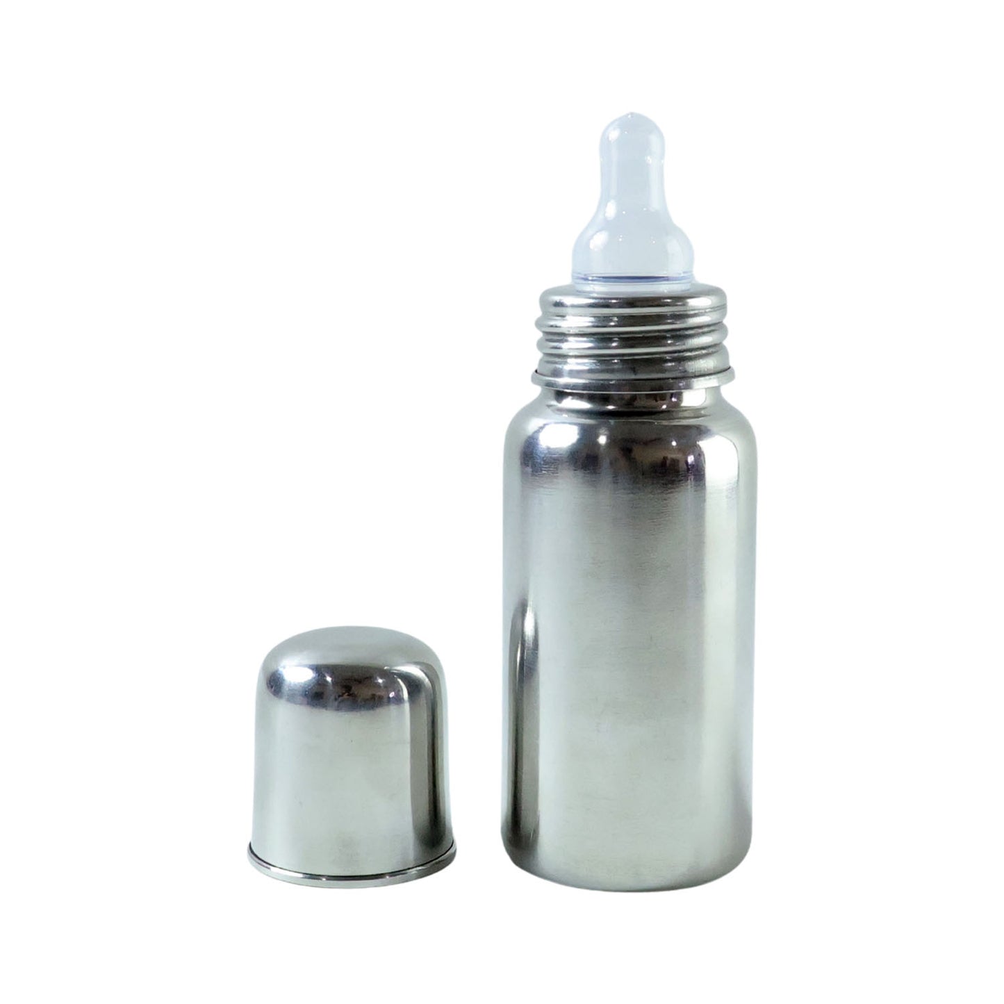 200ml Stainless Steel Baby Feeding Bottle with Silicone Nipple - 1 Pc - Happy Price - Image 4