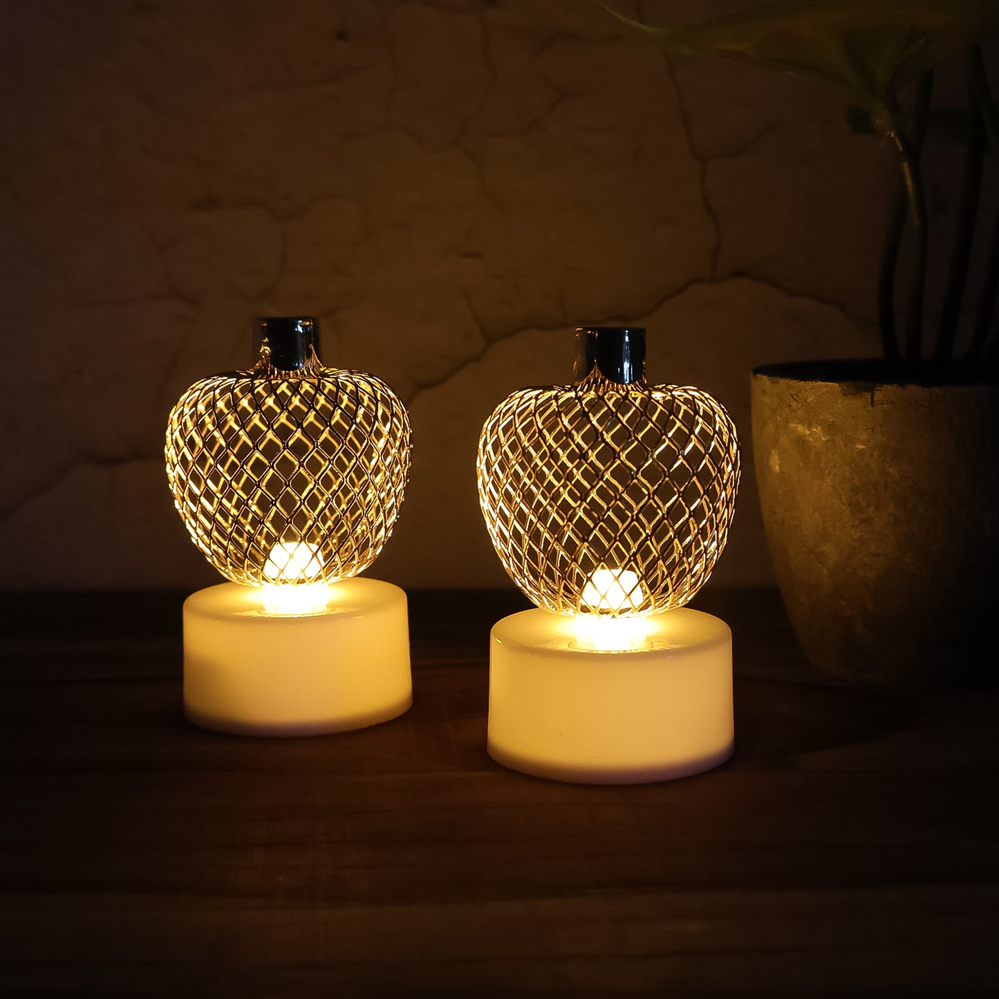 Decorative Apple Shape LED Tealight Candles - Set of 4 - Happy Price - Image 5