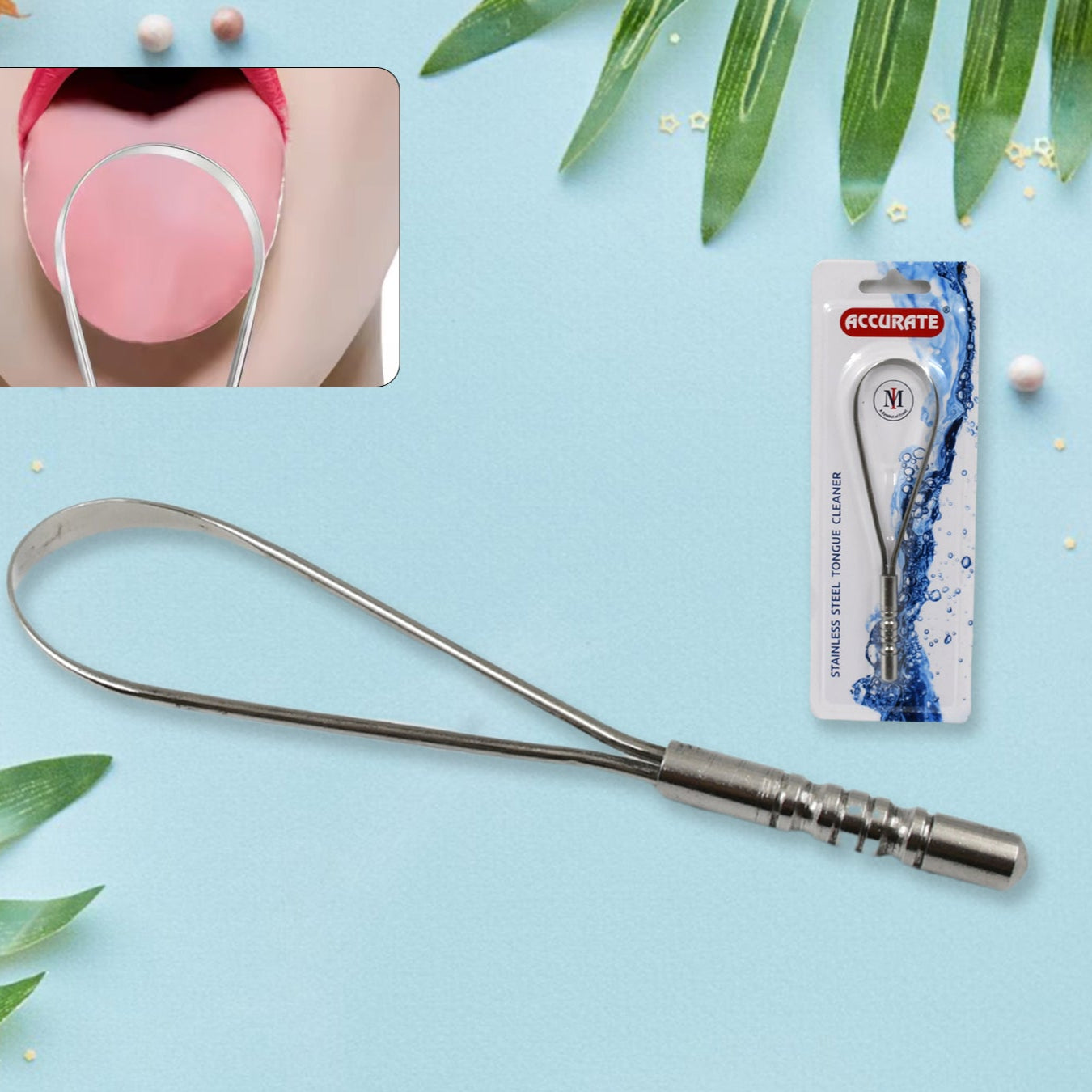 Steel Tongue Cleaner Tongue Scraper (1 Pc) - Happy Price - Image 1