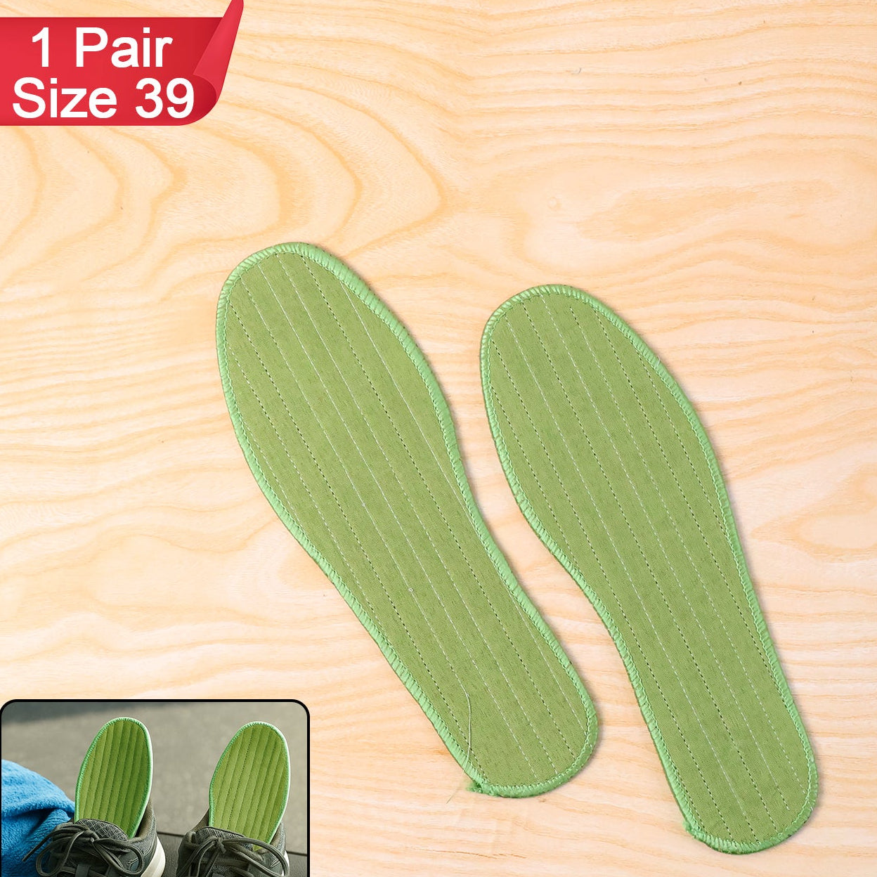 Comfort Shoe Insoles for Size 39 Foot Support - 1 Pair Breathable Cushioning - Happy Price - Image 1