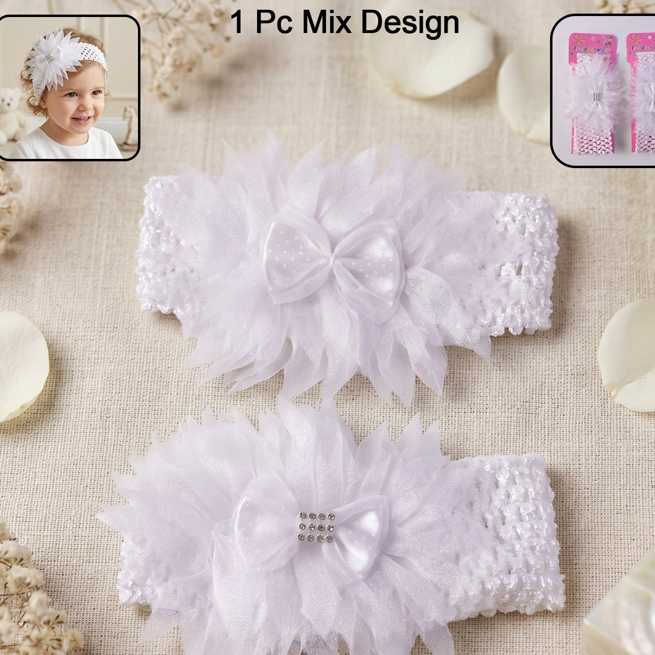 Premium Elastic Soft Hair Headband (1 Pc Mix Design)