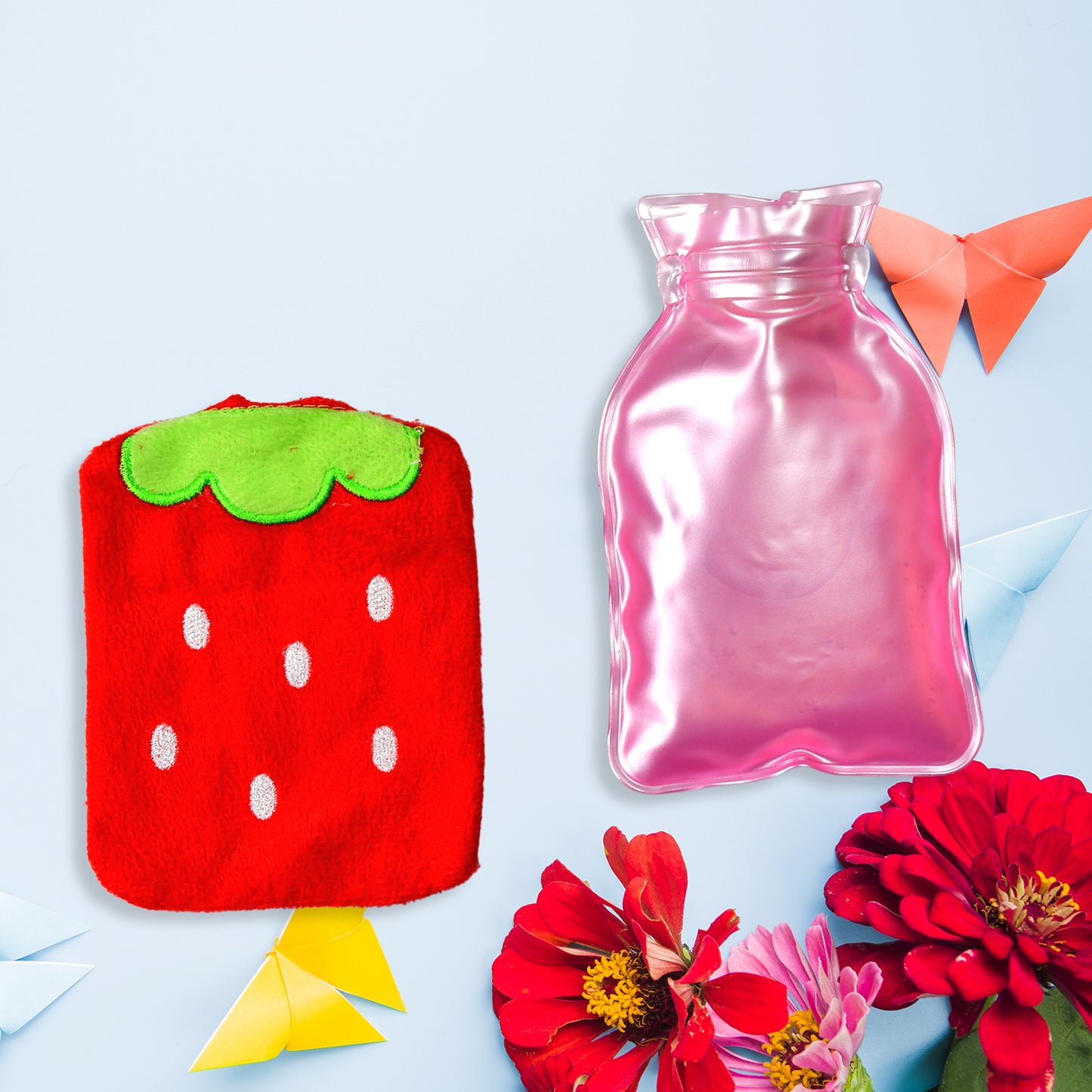 Strawberry Small Hot Water Bag With Cover For Pain Relief Neck Shoulder Pain And Hand Feet Warmer Menstrual Cramps. - Happy Price - Image 5