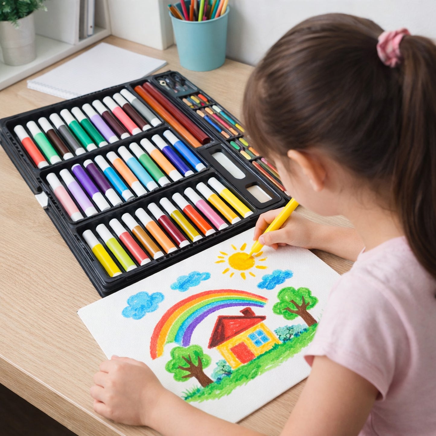 150 Piece All-in-One Art & Drawing Kit with Sketch Pens, Crayons, Pastels & Watercolors - Happy Price - Image 5
