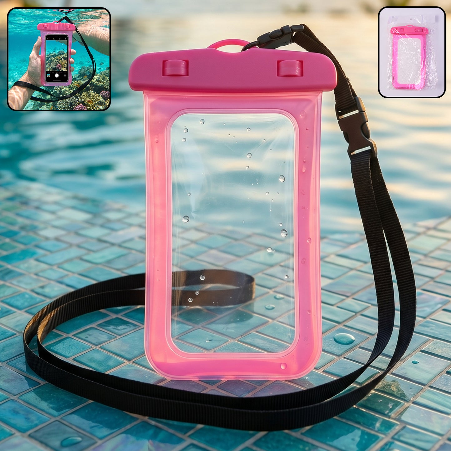 Waterproof Phone Pouch - 1 Pc Universal Sealed Case with Lanyard - Happy Price - Image 2