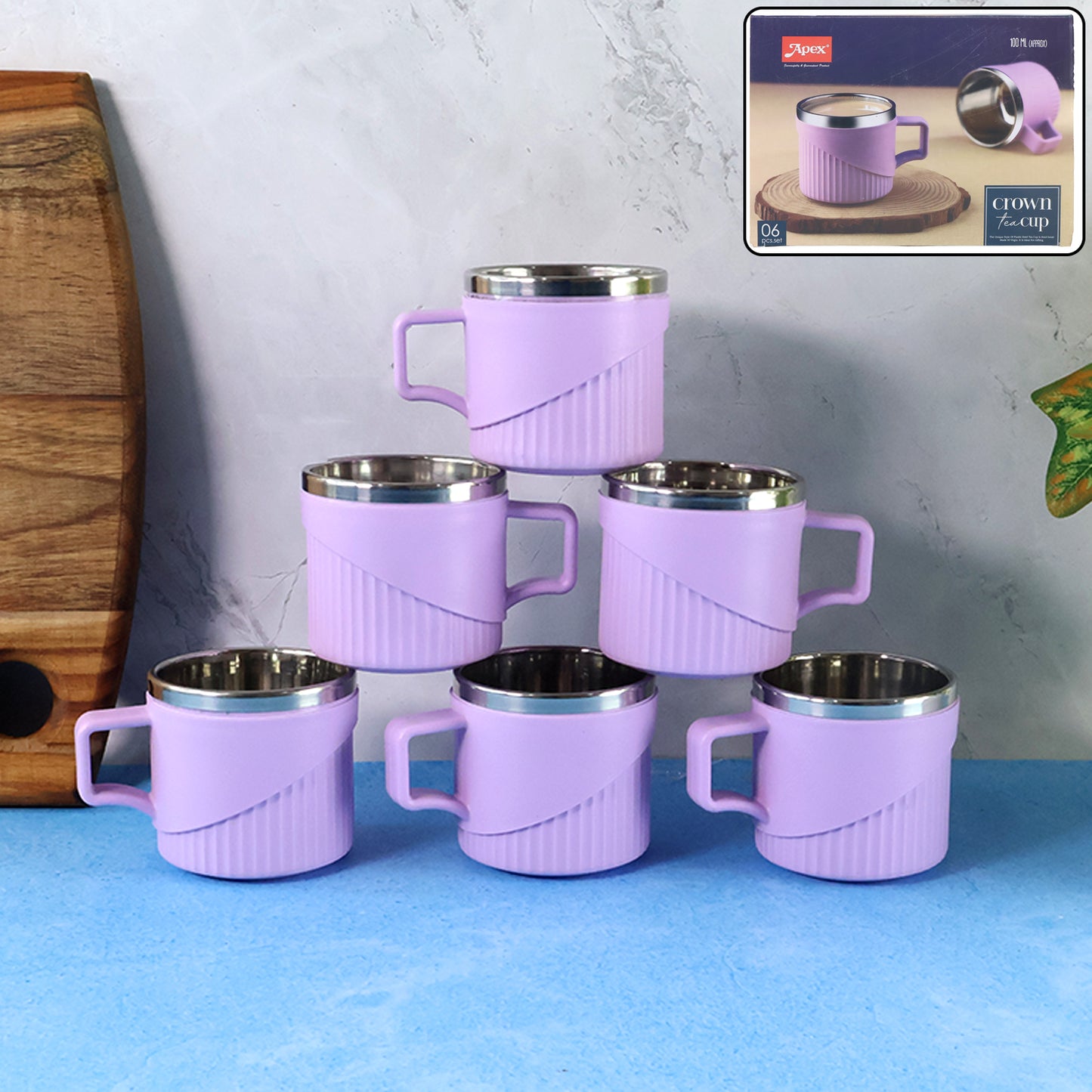 Set of 6 Sturdy Tea & Coffee Cups with Insulated Sleeves - Happyprice - Happy Price - Image 7