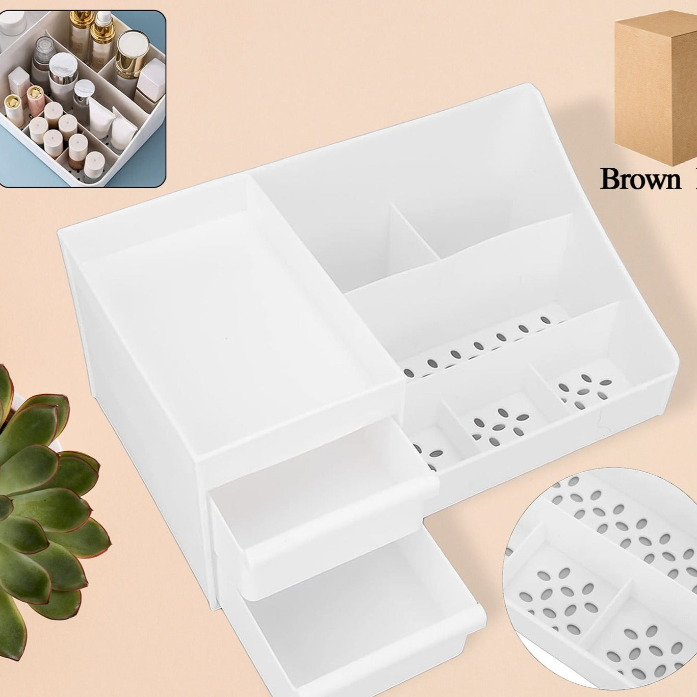 Large Capacity Desktop Cosmetic Storage Box (1 Pc  Mix Color) - Happy Price - Image 1