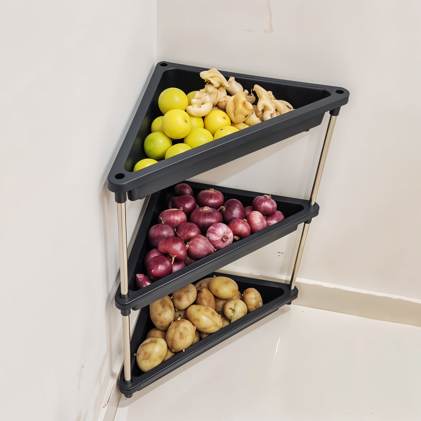 3-layer Multipurpose Plastic Corner Storage Rack - Happy Price - Image 5