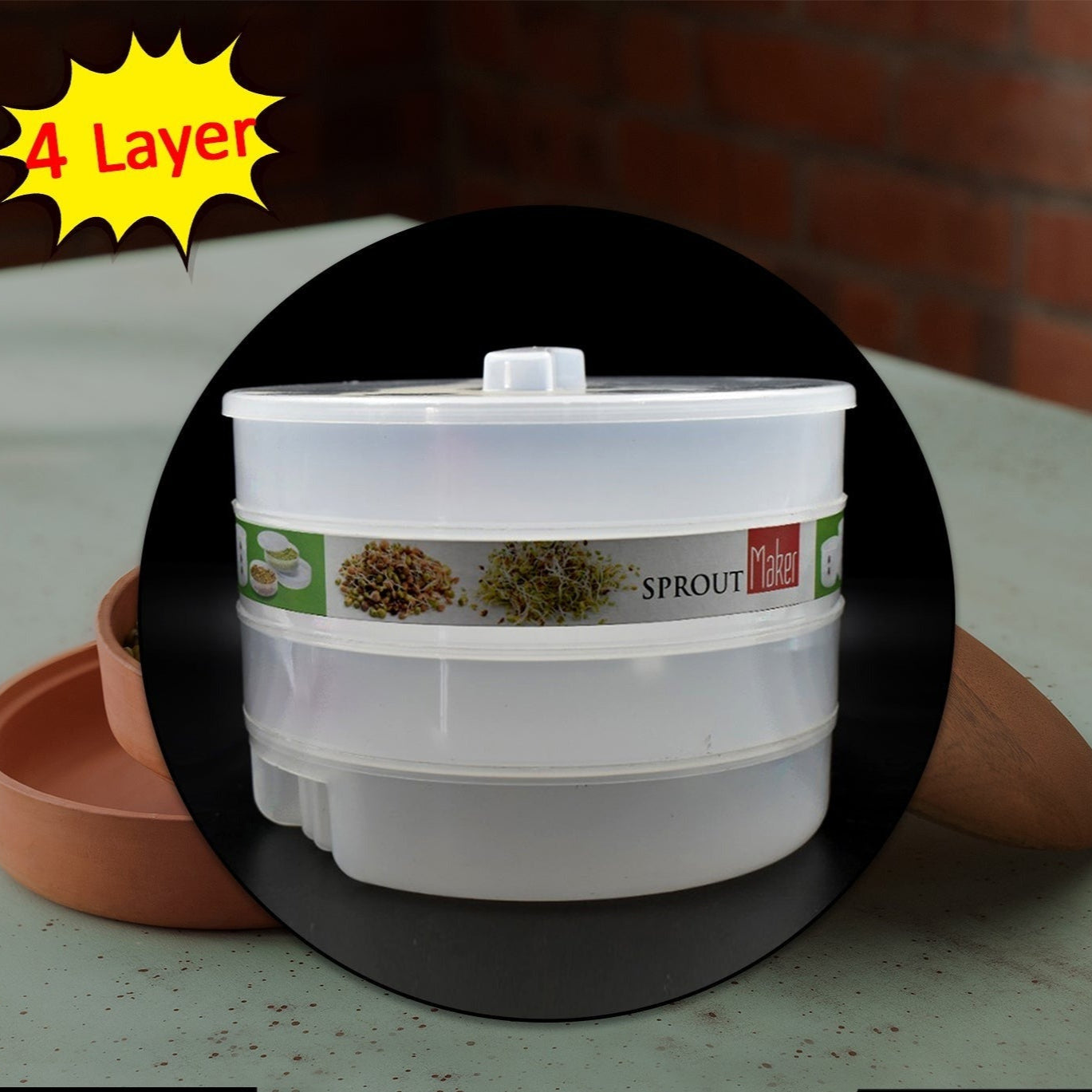 Sprout Maker 4 Layer Used In All Kinds Of Household And Kitchen Purposes For Making And Blending Of Juices And Beverages Etc. - Happy Price - Image 1