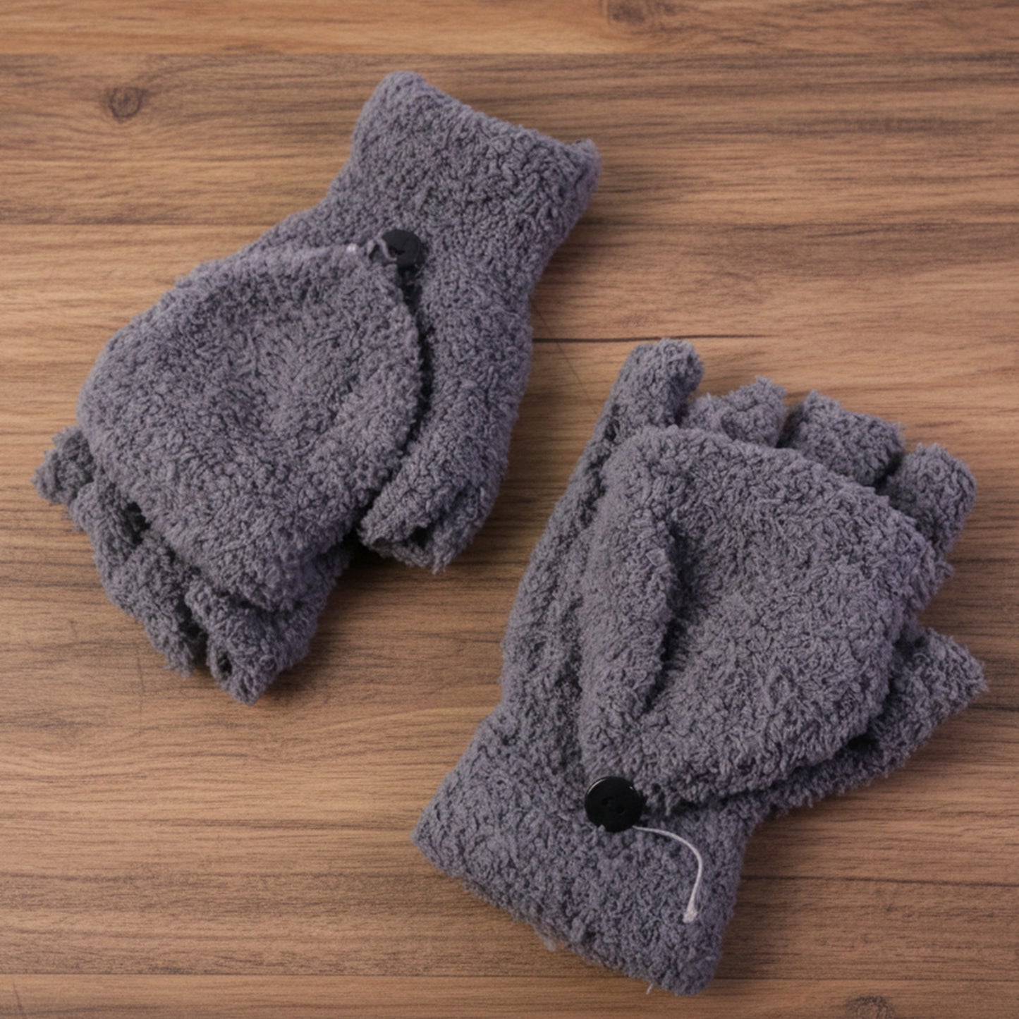 Warm Fingerless Gloves for Men & Women - 1 Pair, Convertible Mittens - Happy Price - Image 2