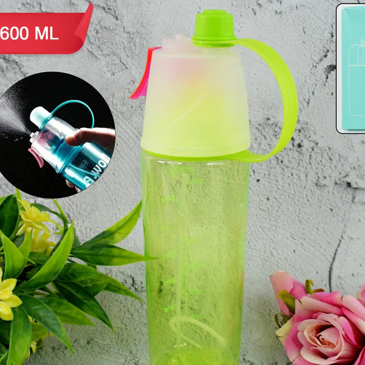 Plastic 2 In 1 Mist Spray Water Bottle (Multicolour  600 Ml  1 Pc) - Happy Price - Image 1