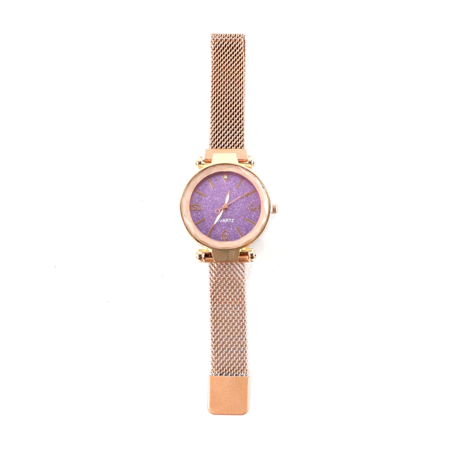 Rose Gold Mesh Strap Analog Watch for Women - Minimalist Round Dial Fashion Accessory (1 Pc) - Happy Price - Image 4