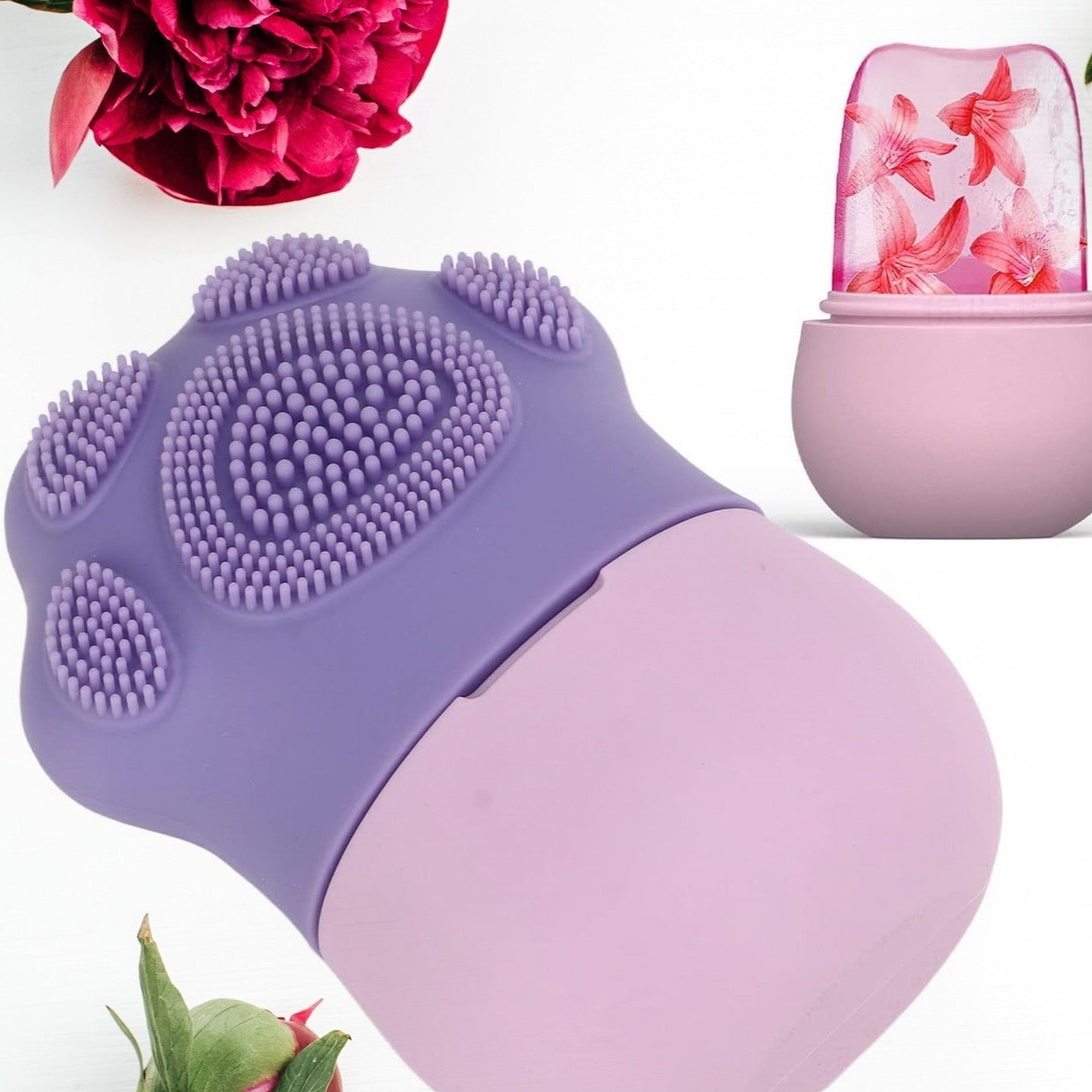 Non Slip Silicone Face Ice Cubes Easy Grip New Unique Shape Ice Roller Base Reusable For Beauty  ( 1 Pc ) - Happy Price - Image 1