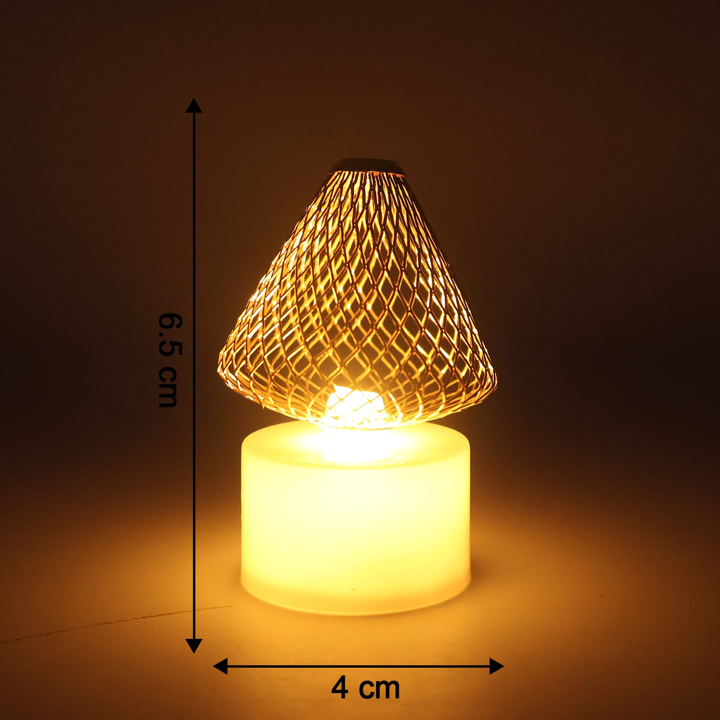 Set of 12 Golden Net Cover LED Flameless Candles - Happy Price - Image 3