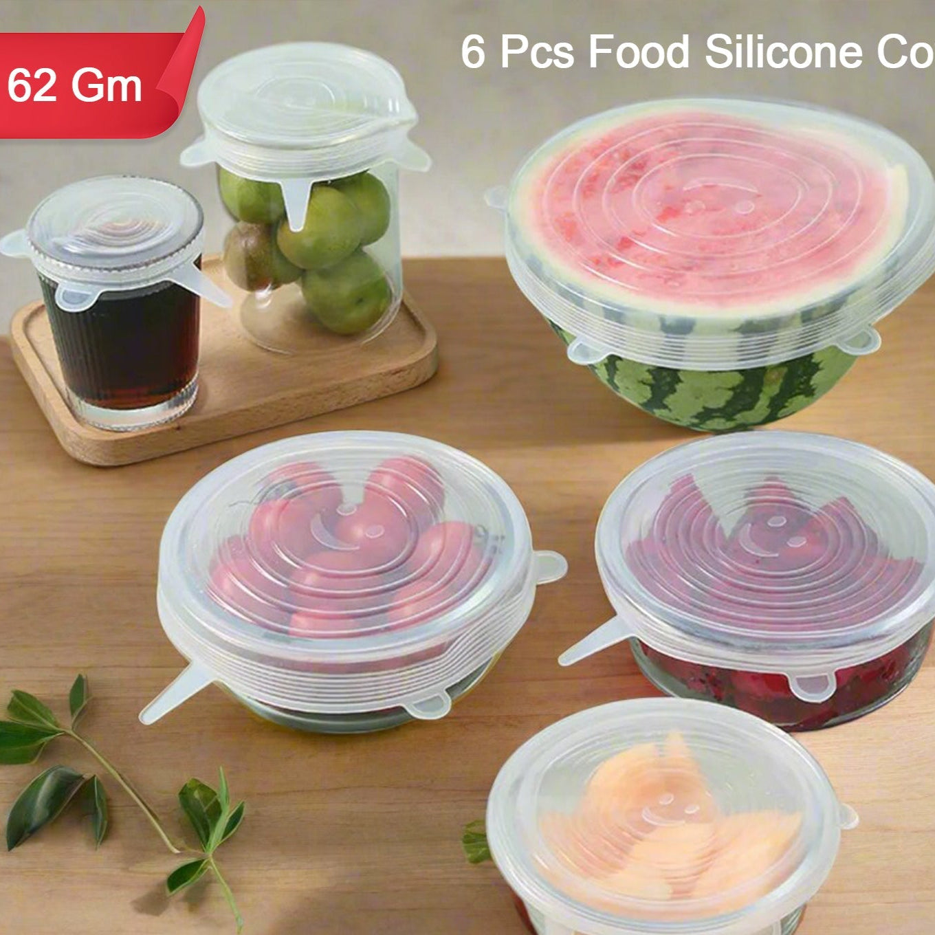 Silicone Food Cover Stretch Lids (6 Pcs Set  62 Gm) - Happy Price - Image 1