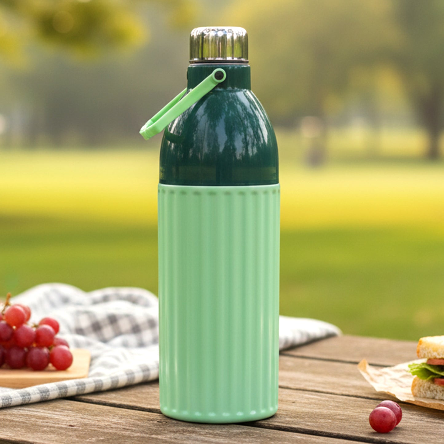 1700 ML Insulated Plastic Water Bottle with Steel Cap & Strap (1 Pc) - Happy Price - Image 6