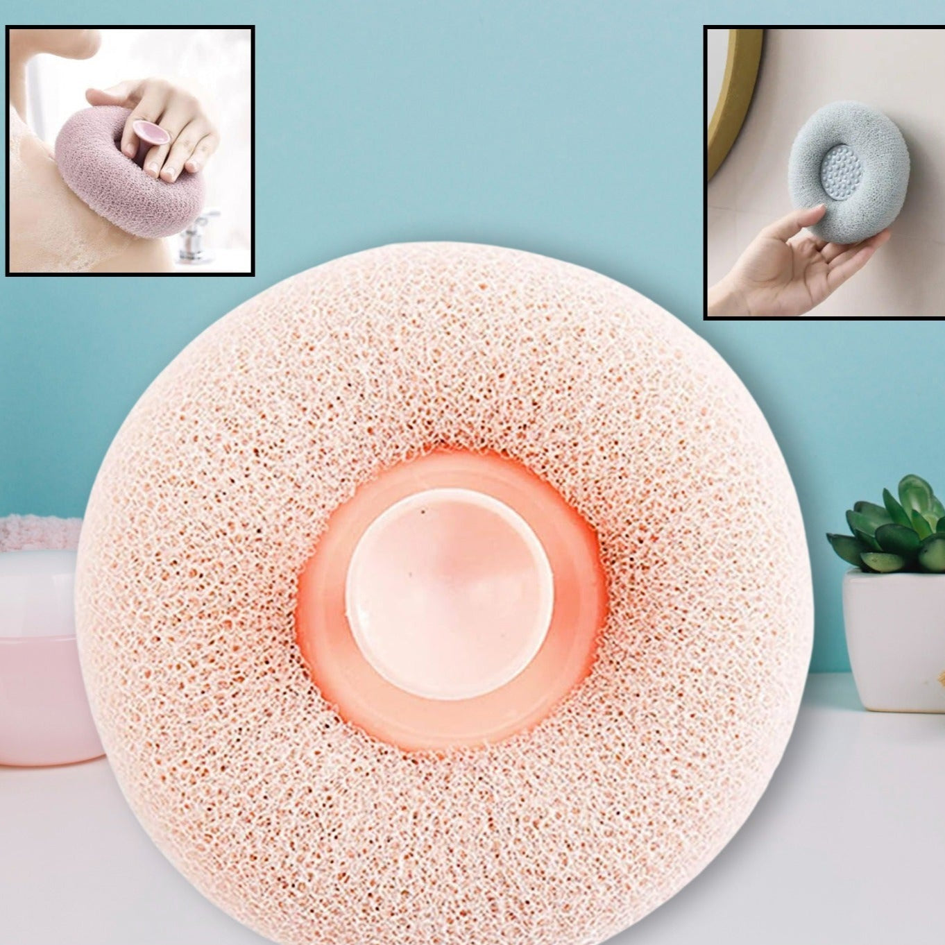 Super Soft Bath Sponge Flower Suction Cup Bath Sponges For Shower Women Men Foam Loofah Sponge Exfoliating Bath Sponge Body Washer Reusable Loofah Massage Bath (1 Pc) - Happy Price - Image 1
