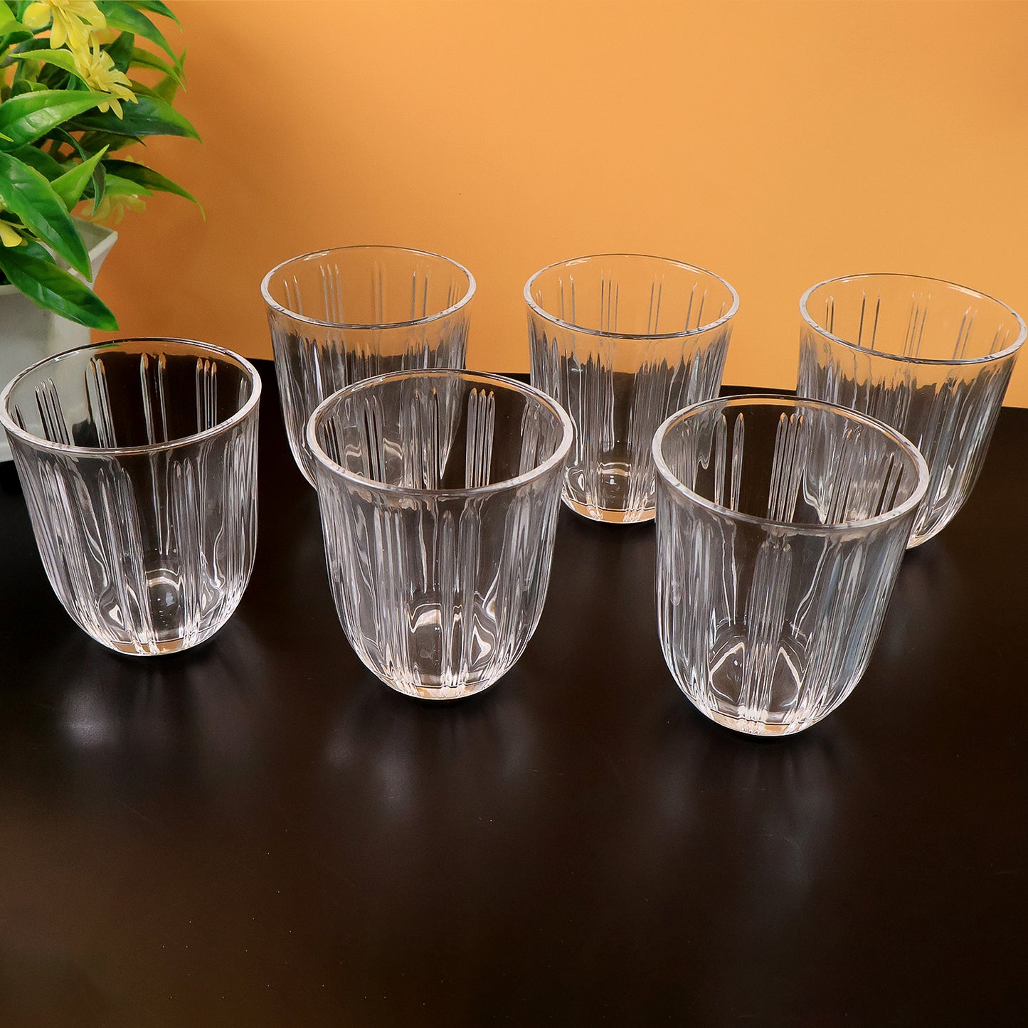 Clear Glass Tumblers Set - 256ml, 6 Pcs, Ribbed Design - Happy Price - Image 5