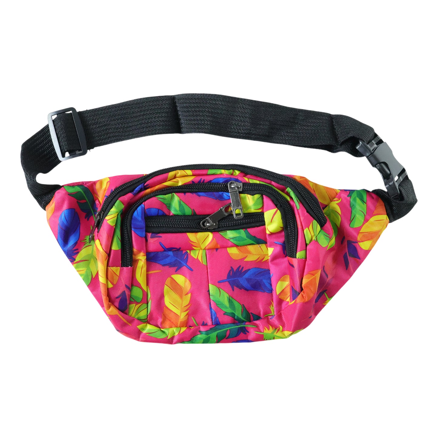 Printed Waist Bag with Adjustable Strap & Multiple Pockets (1 Pc) - Happy Price - Image 4