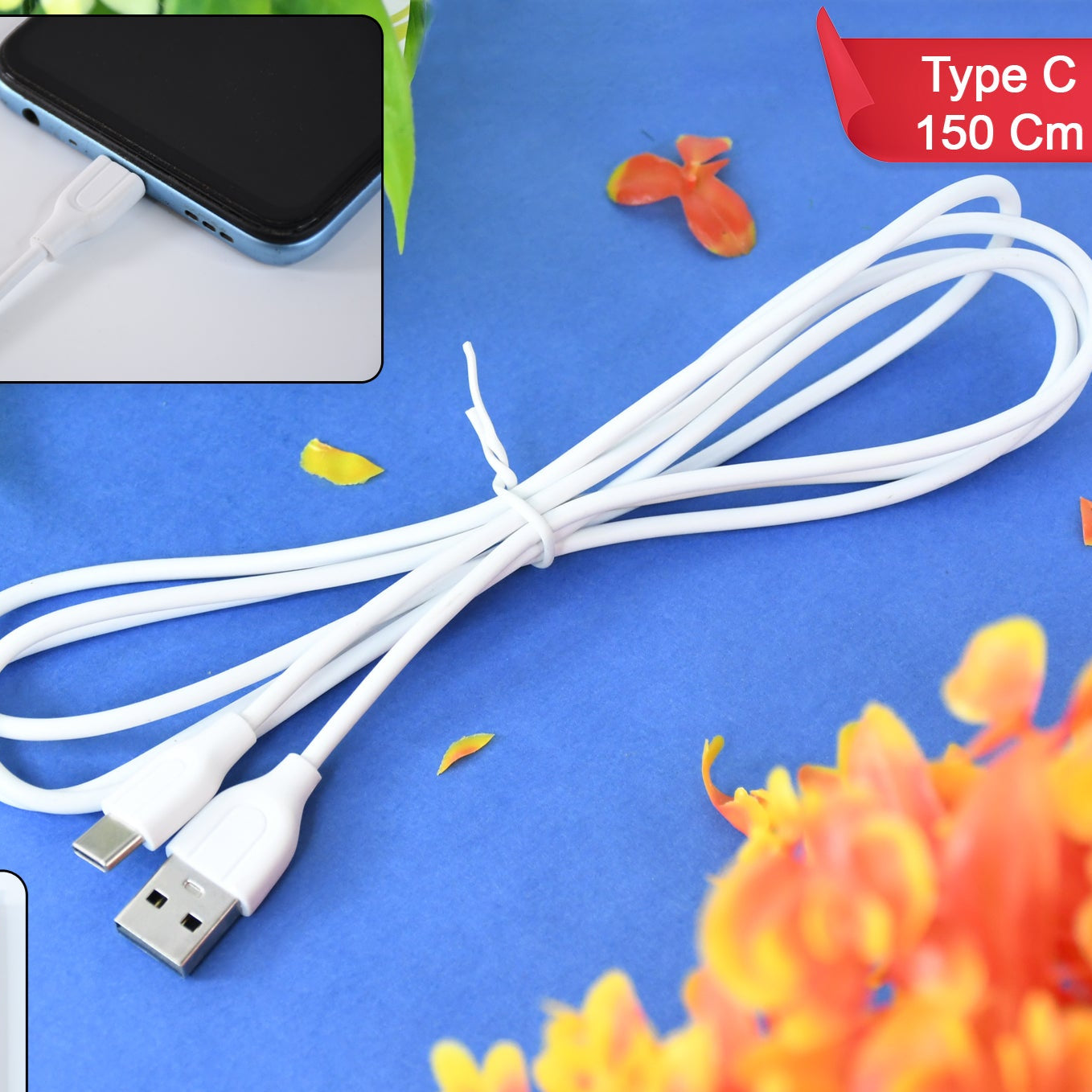 Usb To Type-c Fast Charging And Data Transfer Cable  150 Cm - Happy Price - Image 1