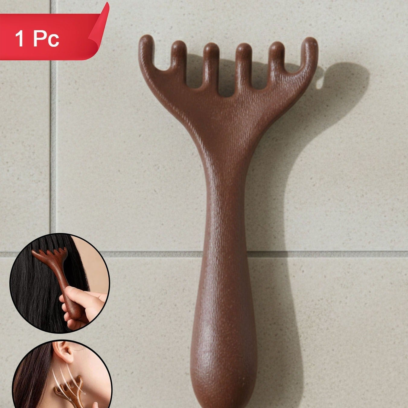 Manual Wooden Style Head & Neck Massager (1 Pc) for Stress Relief - Happy Price - Image 1