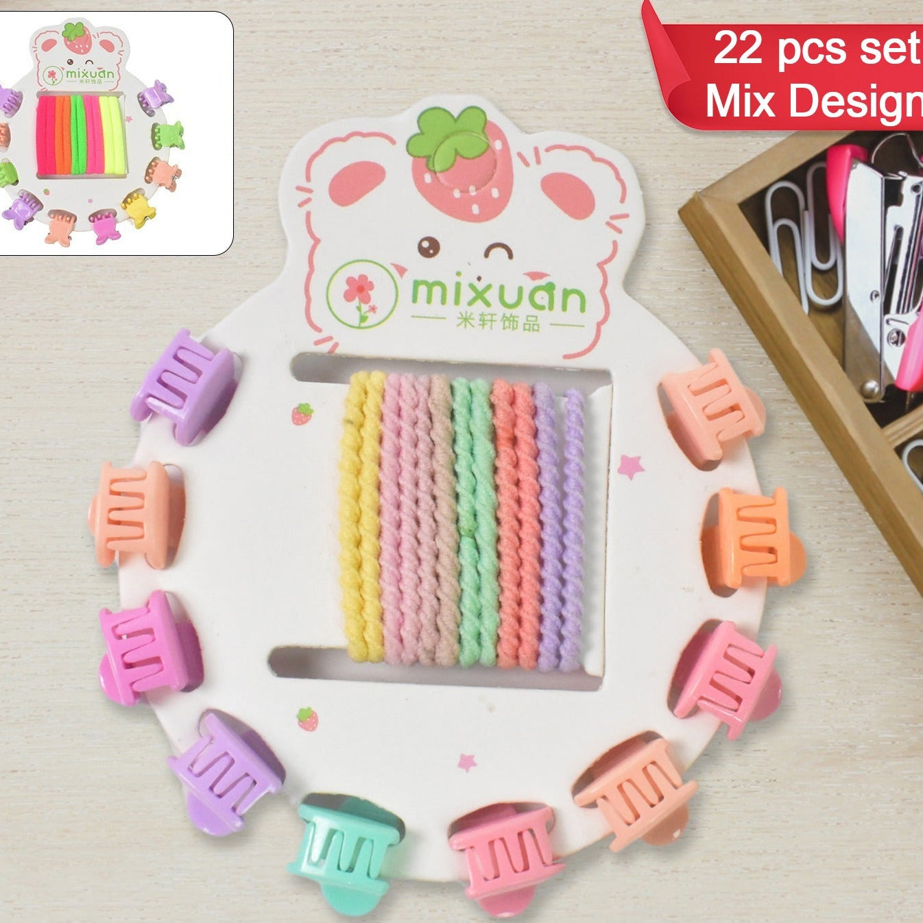 22 Pcs Girls' Hair Accessories Set - Clips & Headbands - Happy Price - Image 1