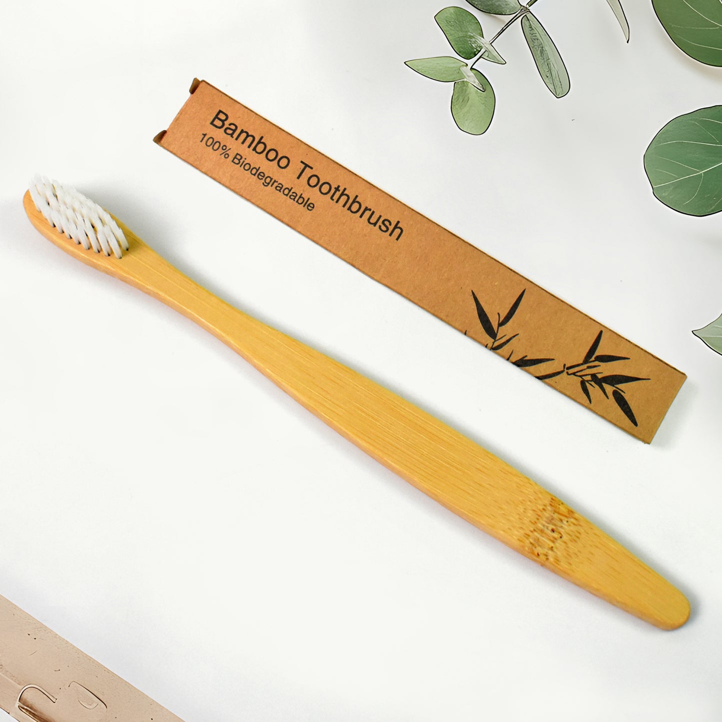 Wooden  Bamboo Brush Toothbrush Ultra Soft Bristles (1 Pc) - Happy Price - Image 3