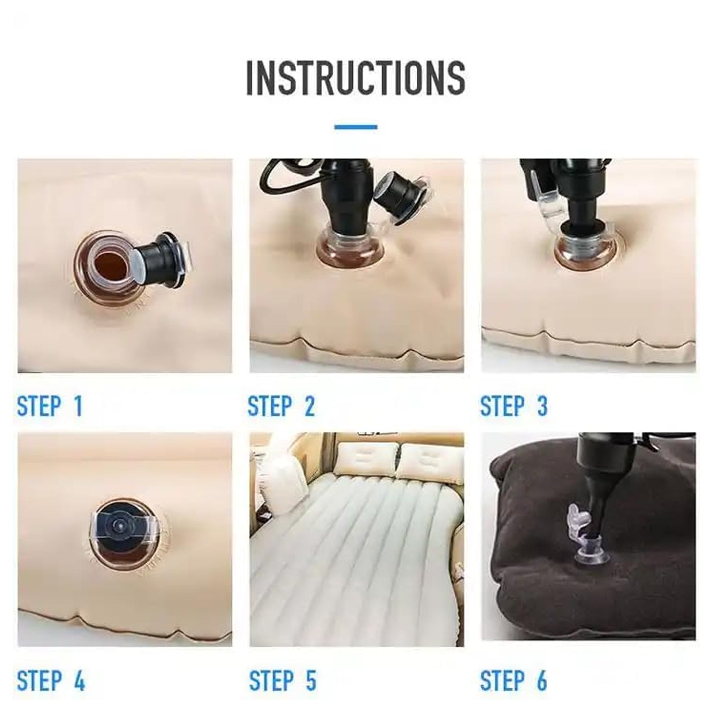 Portable Car Backseat Inflatable Air Mattress Bed (1 Pc) - Happy Price - Image 5