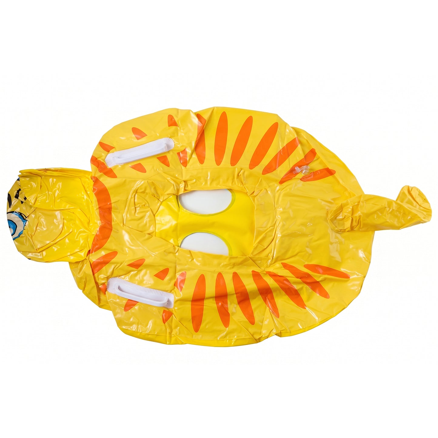 Kids Inflatable Tiger Swim Ring Pool Float With Handle Grip  1 Pc