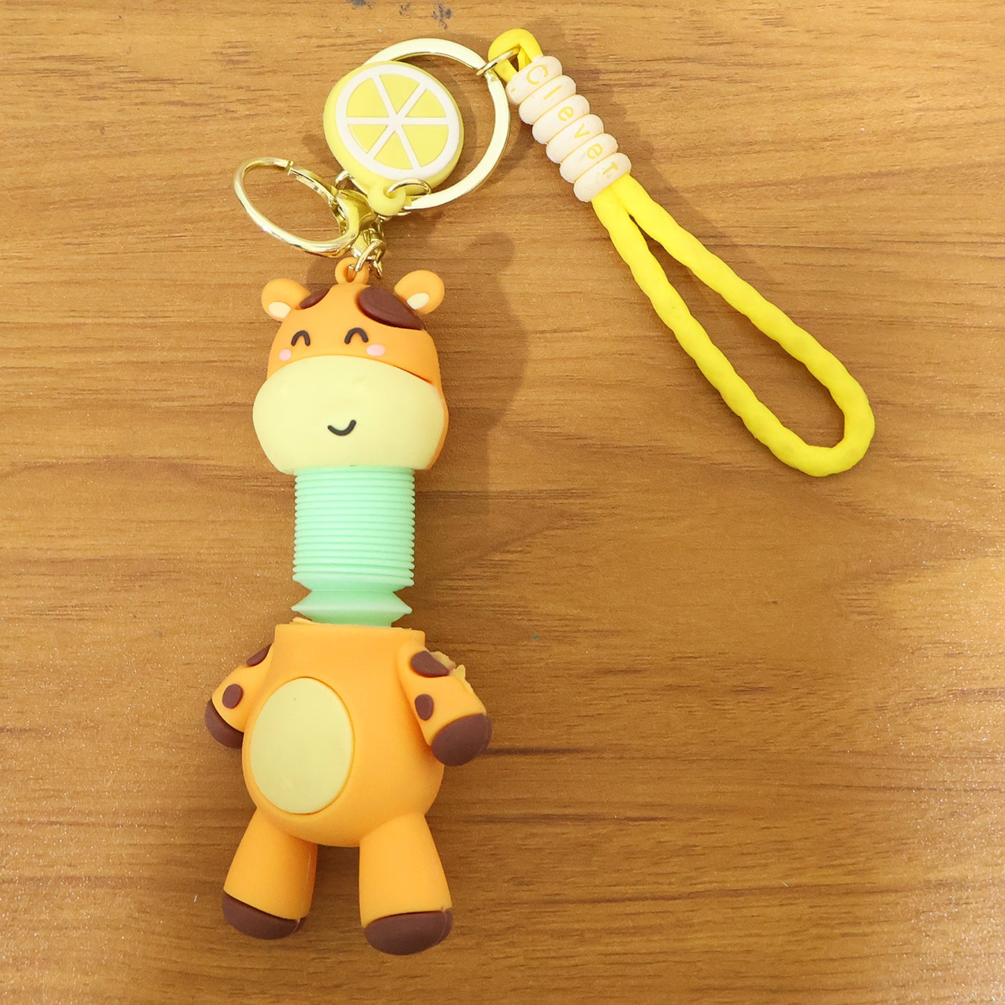 Cute Giraffe Spring Neck Keychain with Wrist Strap (1 Pc) - Happy Price - Image 7