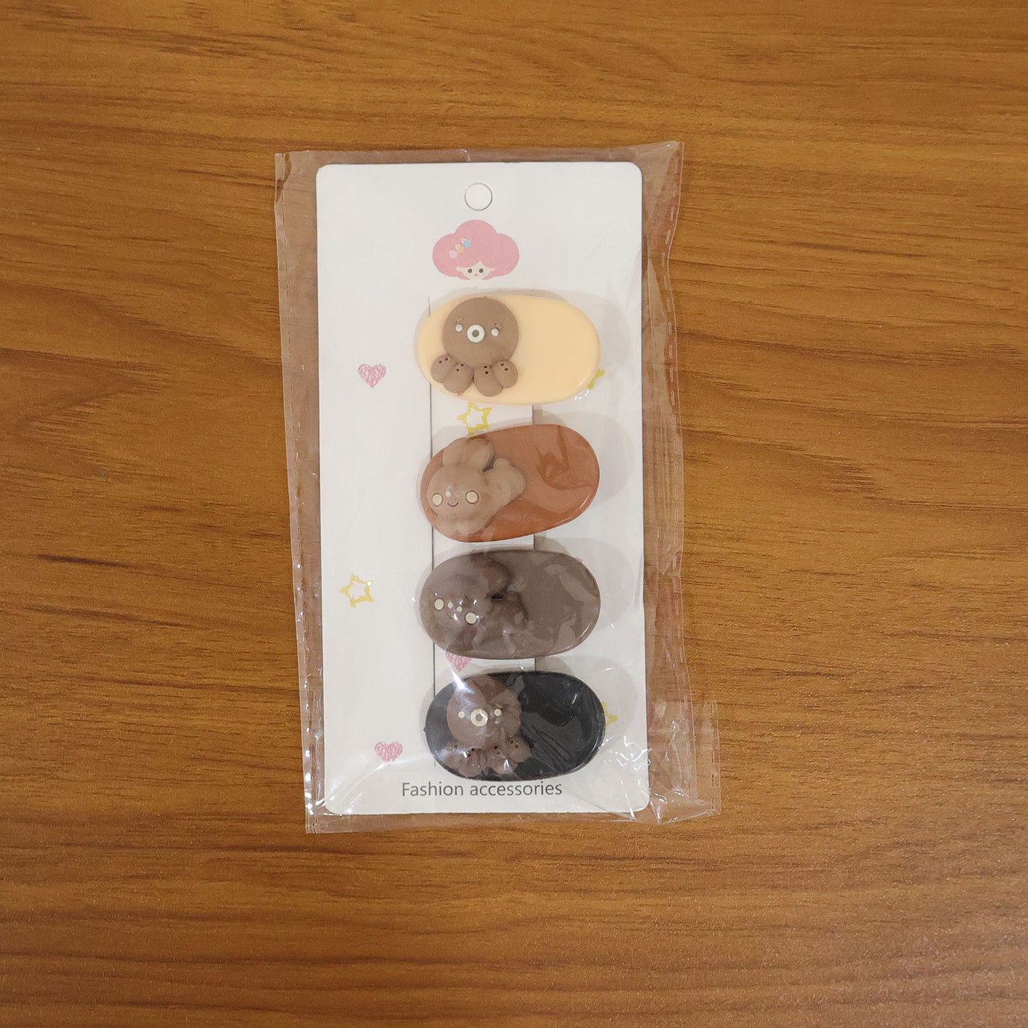 Cute Cartoon Bear Hair Clips for Girls - 4 Pc Set - Happy Price - Image 7