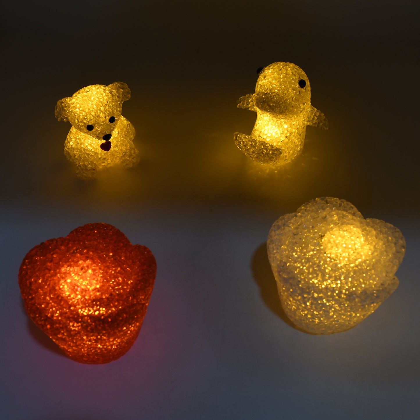 Multi Shape Small Light Lamps Led Shape Crystal Night Light Lamp (6 Pc Set) - Happy Price - Image 2