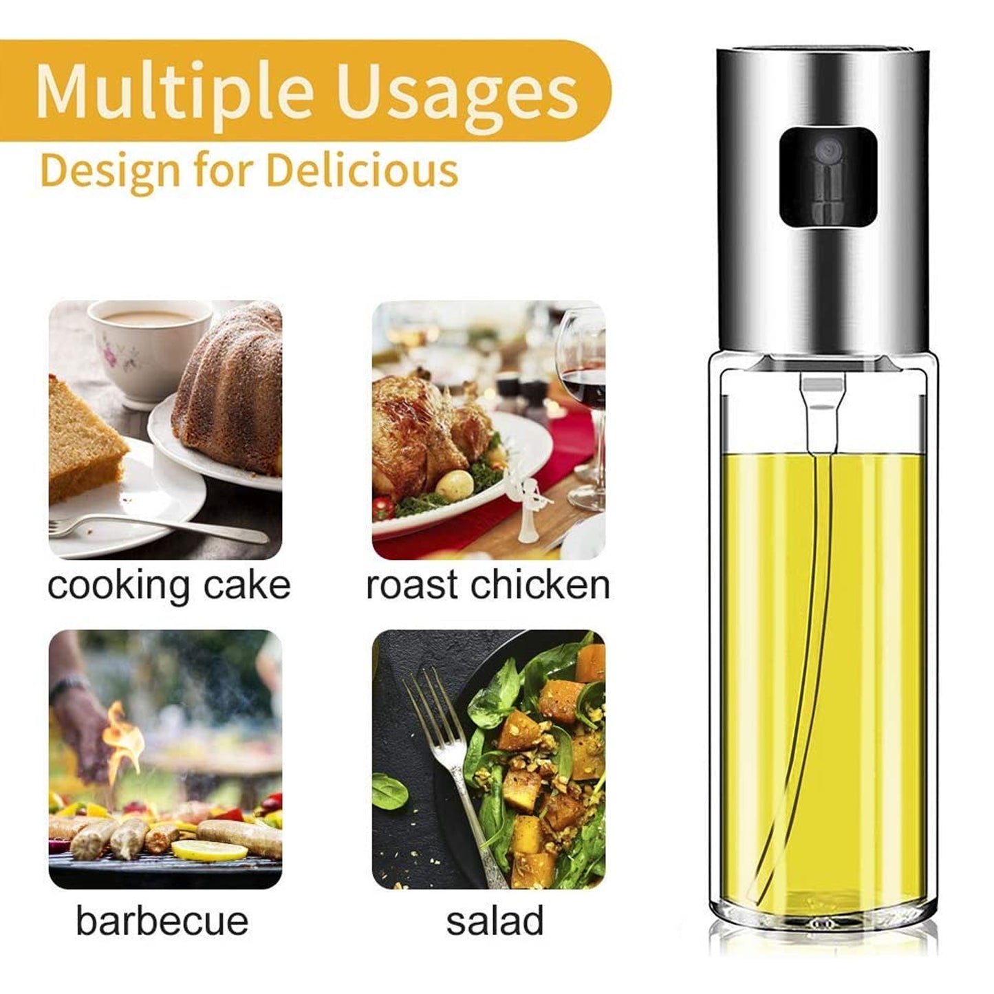 Oil Sprayer Dispenser Oil Versatile Glass Spray Bottle For Cooking  Multi Use Bottle - Happy Price - Image 3