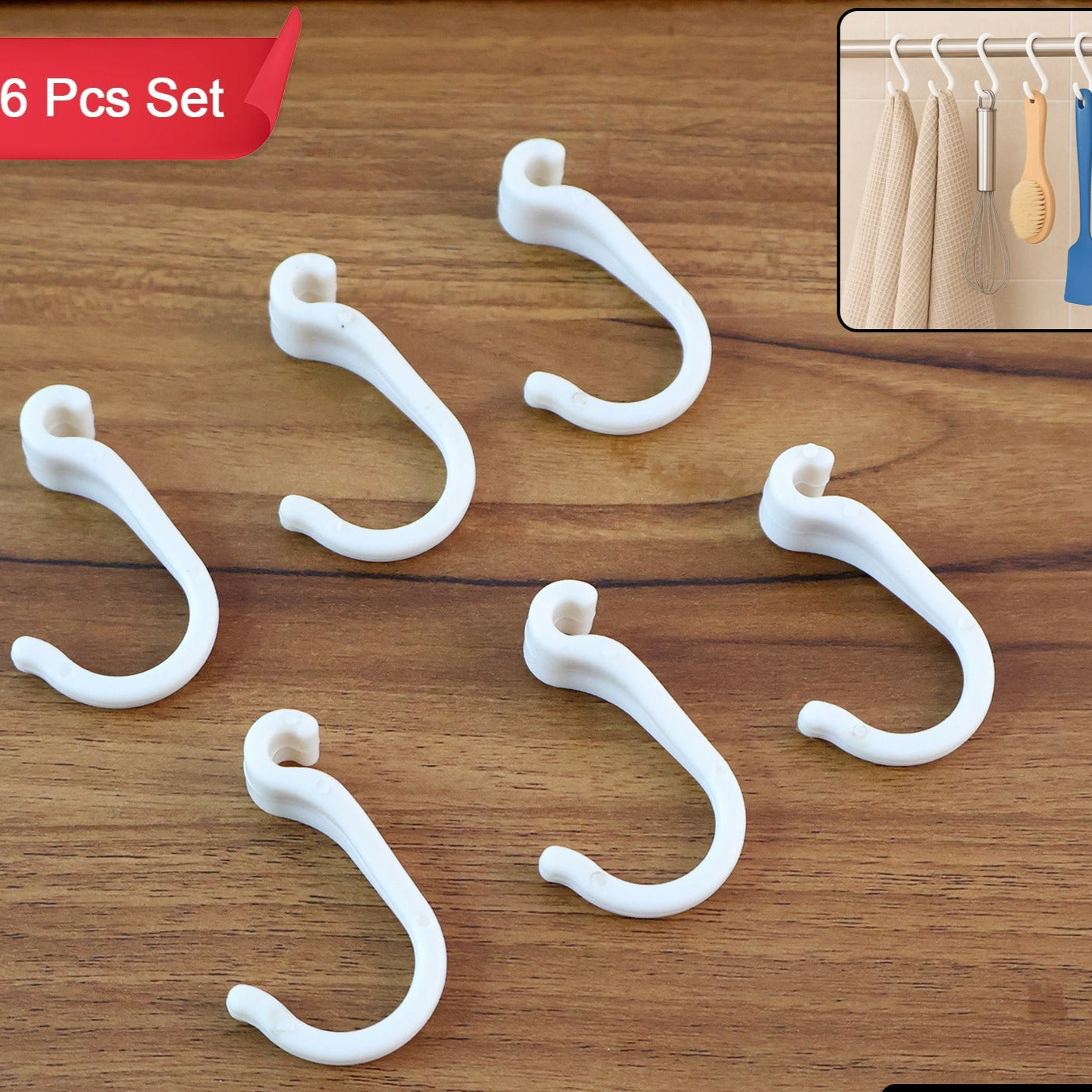 Small Plastic Hooks (6 Pc) - Happy Price - Image 1