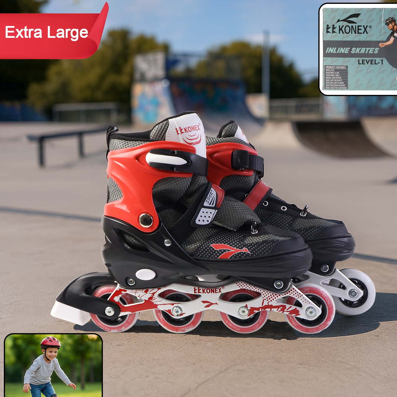 Professional Adjustable Inline Skates For Kids And Adults (Xl  1 Pair)