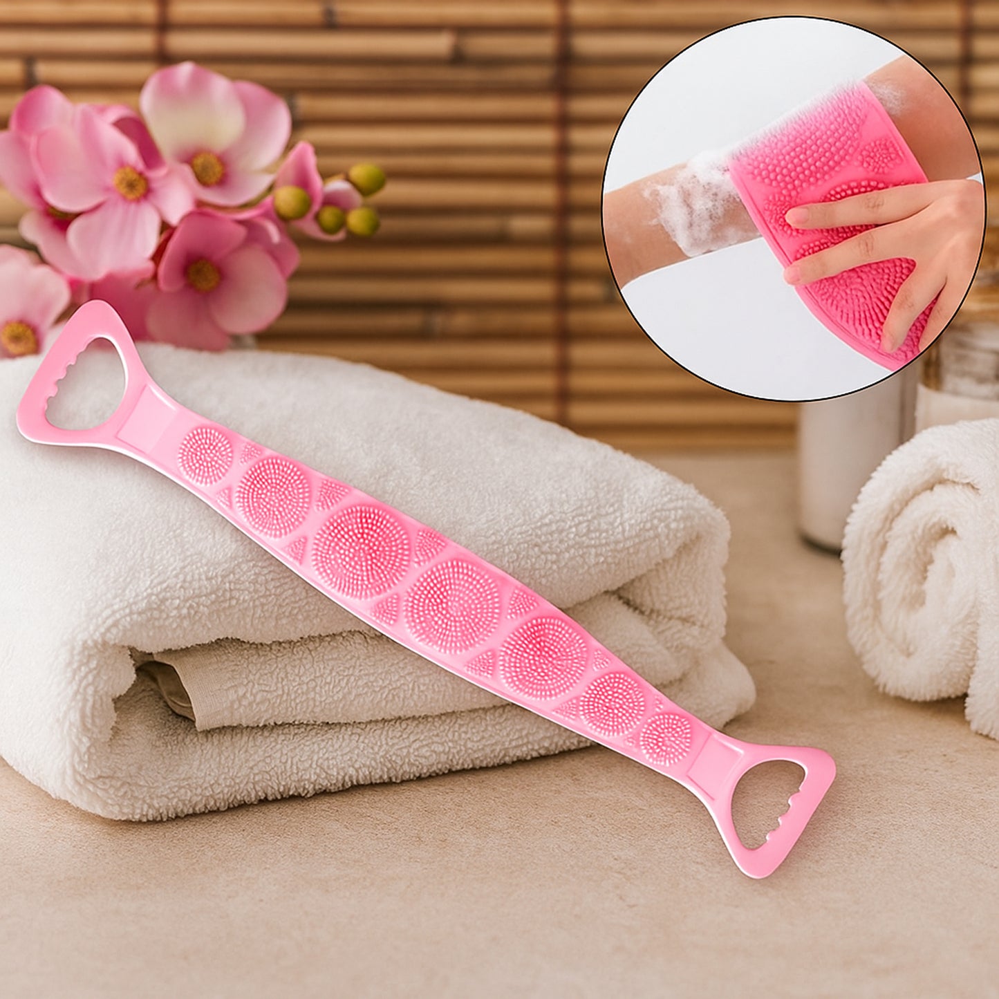 Silicone Back Scrubber Belt for Deep Cleaning & Exfoliation - 1 Pc - Happy Price - Image 2