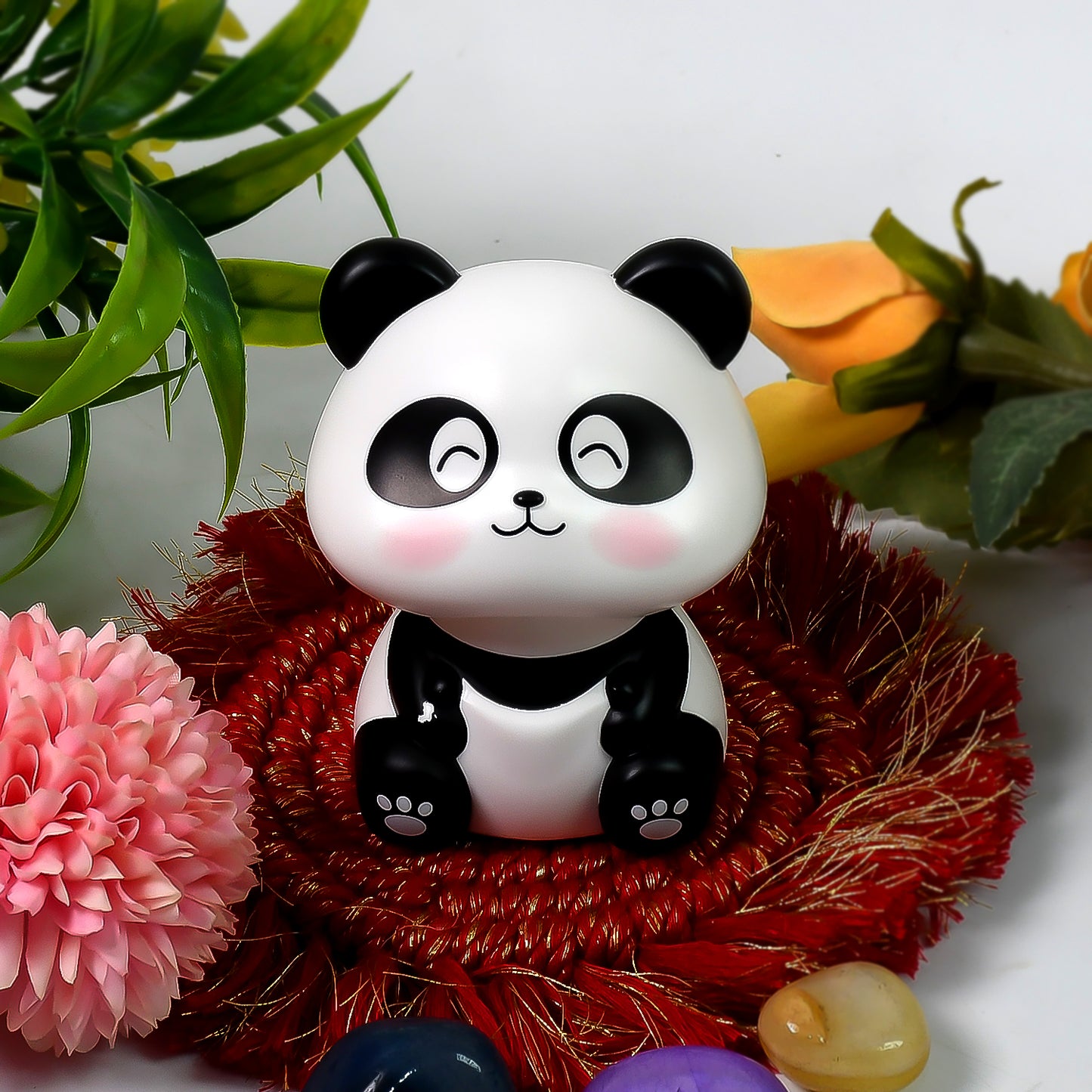 Car Decoration Solar Power Moving Head Panda Statue Creative (1 Pc) - Happy Price - Image 2