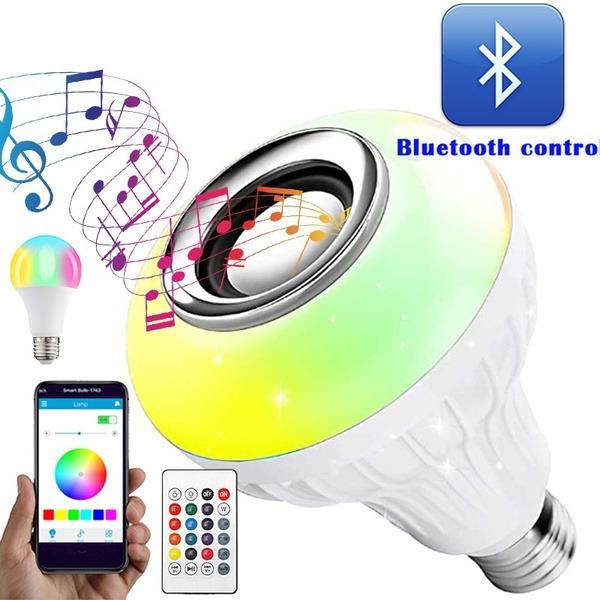 Wireless Bluetooth Sensor 12w Music Multicolor Led Bulb With Remote Controller - Happy Price - Image 3