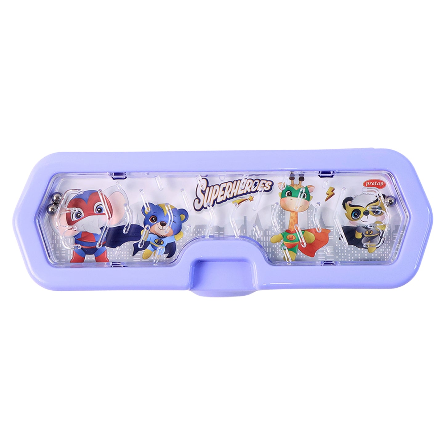 Cartoon Character Printed Plastic Pencil Box With Built-in Maze Puzzle Game (1 Pc) - Happy Price - Image 2