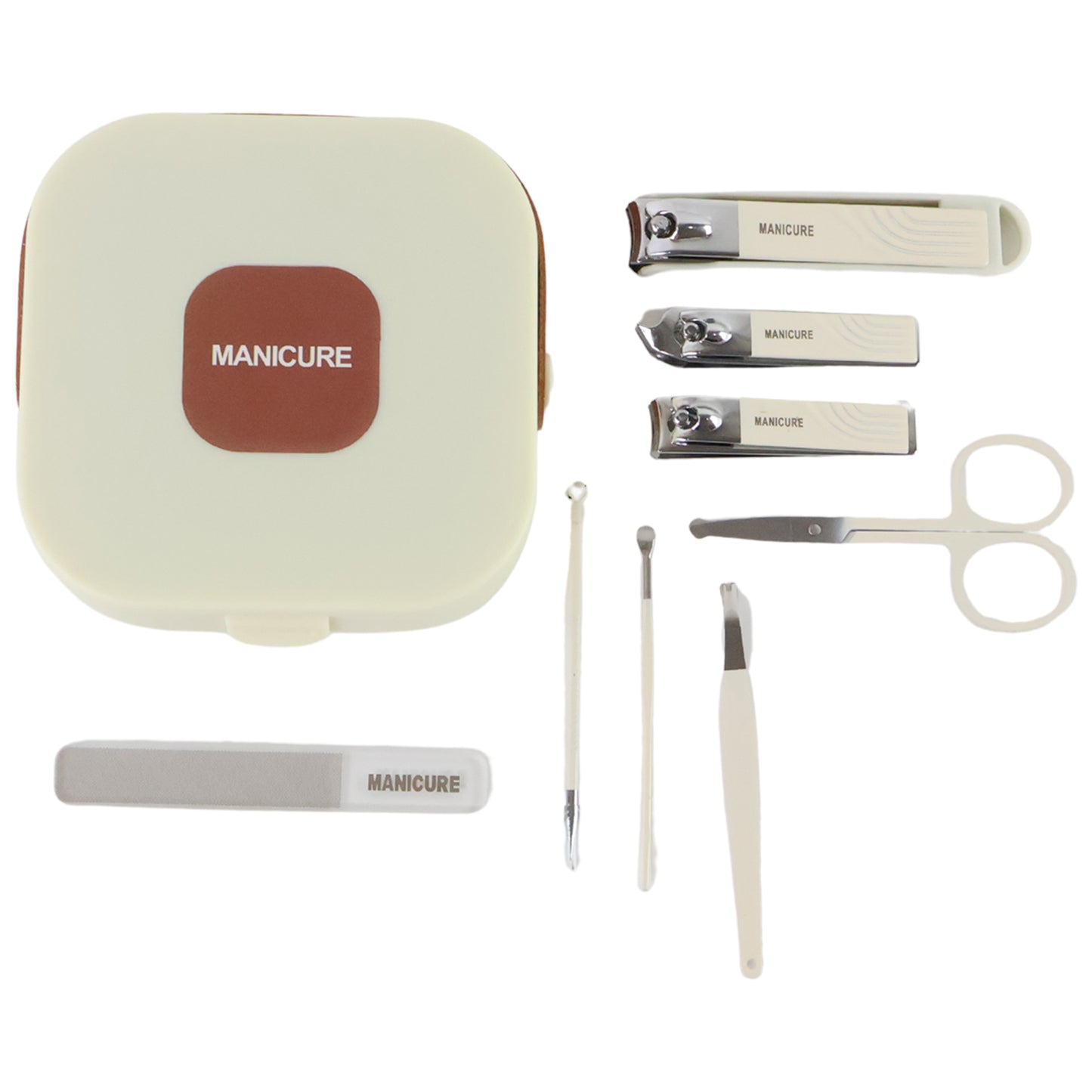 8-Piece Stainless Steel Manicure Pedicure Grooming Kit with Travel Case - Happy Price - Image 2