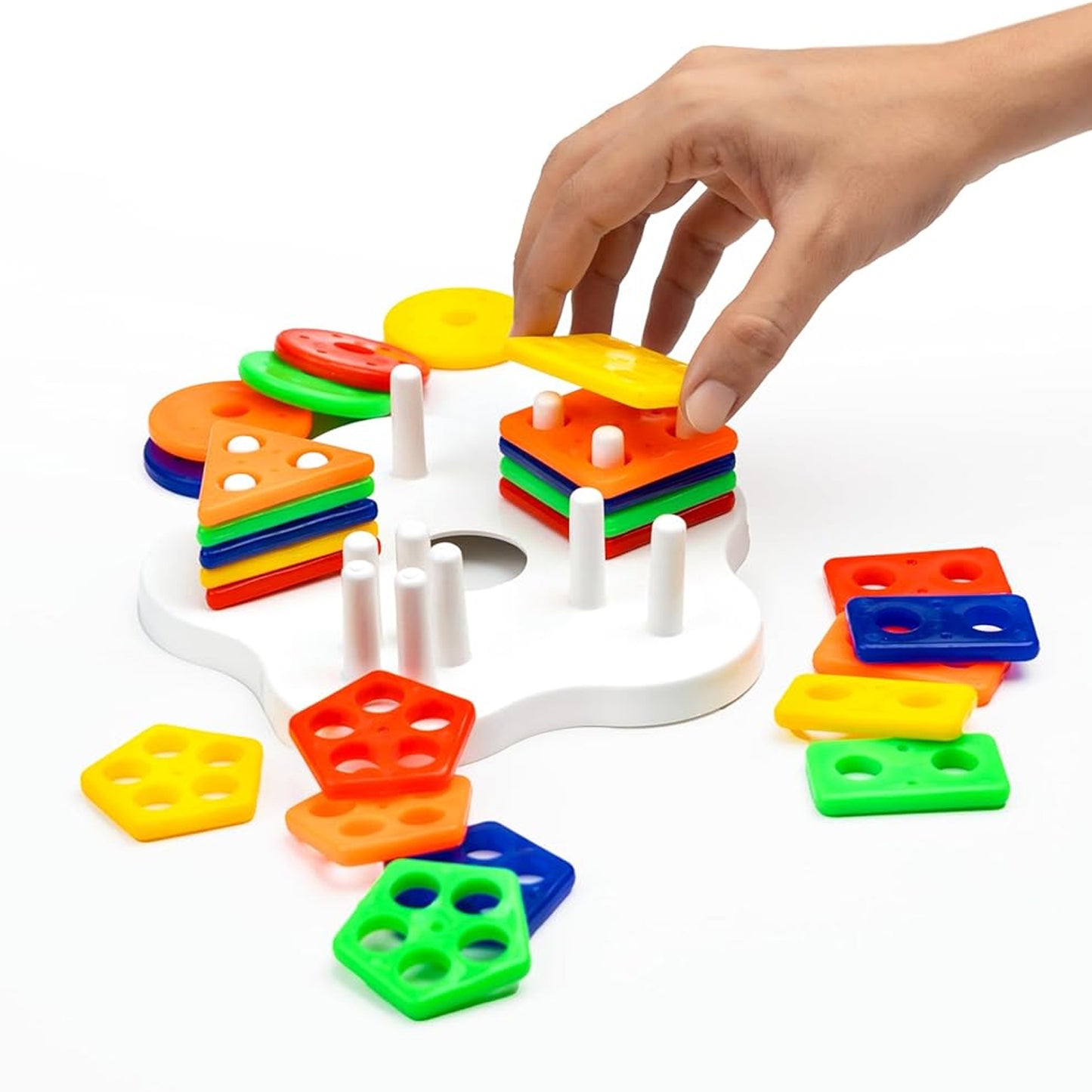 Geometric Shape Stacking and Sorting Toy for Toddlers - Happy Price - Image 3