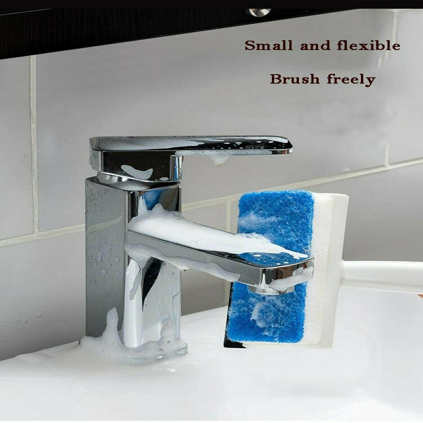 2 In 1 Glass Wiper Cleaning Brush Mirror Grout Tile Cleaner Washing Pot Brush Double-sided Glass Wipe Bathroom Wiper Window Glass Wiper - Happy Price - Image 7