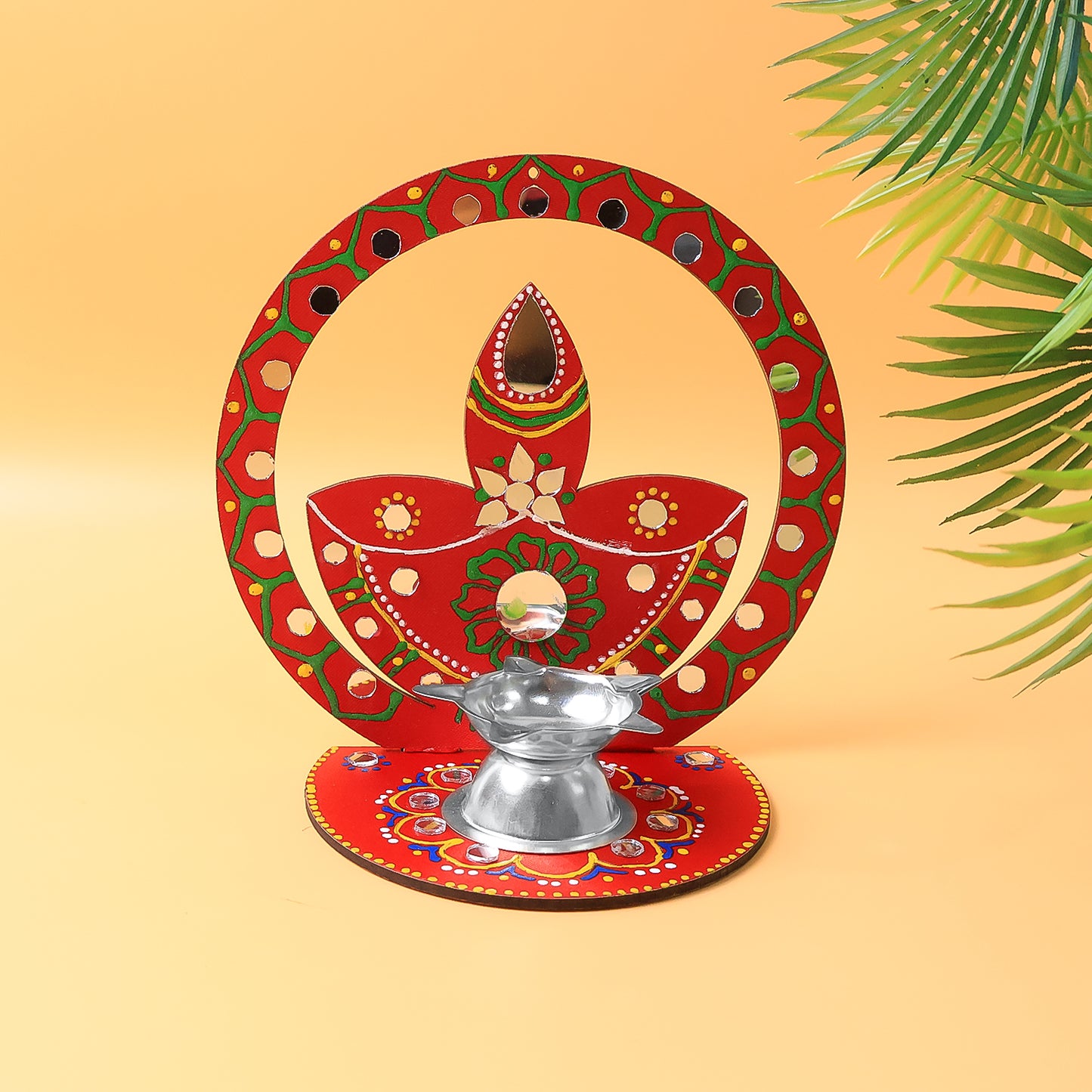 Handcrafted Wooden Decorative Diya Stand (1 Pc) - Happy Price - Image 6